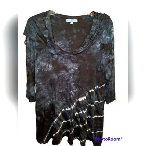 XL Women's Silver!Charm Cowl neck hooded tunic